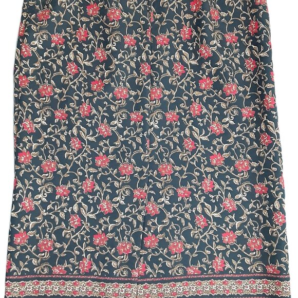 Briggs NY Womans Full Length Skirt Size 10, Zip Closure, Black/Red, Ankle Length - Picture 7 of 9